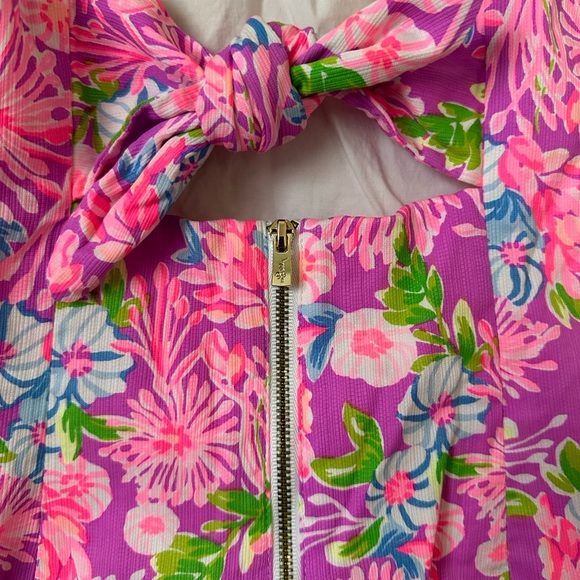 EUC Lilly Pulitzer Shelli Stretch Fitted Dress Amethyst Moms The Word Size 2 - Picture 6 of 7